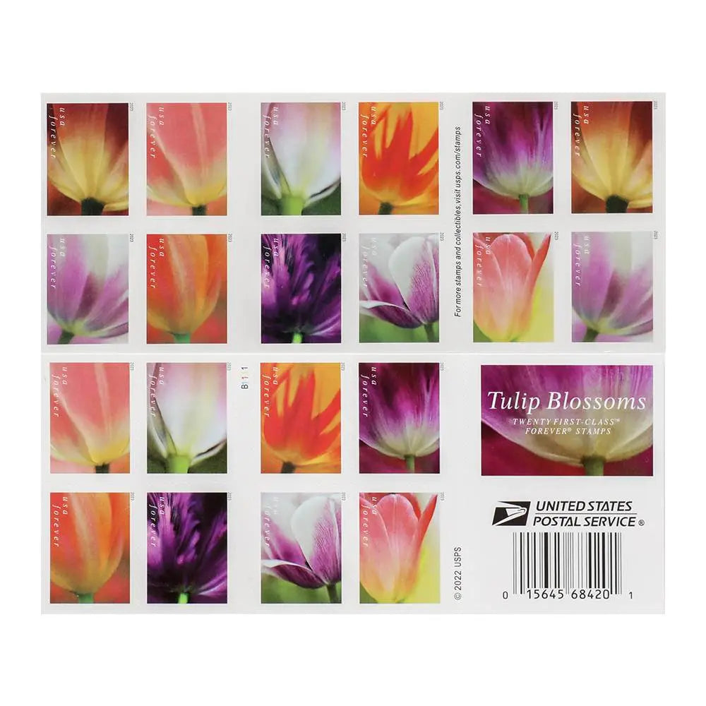 2023 US Tulip Blossoms First-Class Forever Stamps 1set=5Sheets  Was $73.00/set
