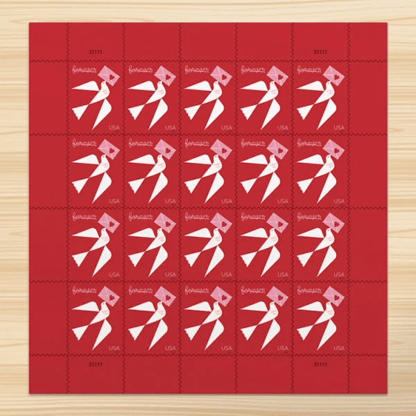 2024 Carrier pigeon love forever stamps 1set=5Sheets  Was $73.00/set