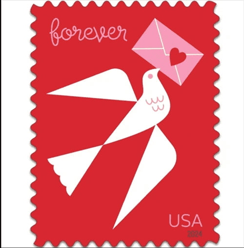 2024 Carrier pigeon love forever stamps 1set=5Sheets  Was $73.00/set