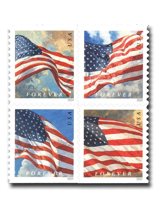 2024 US Flags Forever First Class Postage Stamps(Sheet of 20) 1set=5Sheets  Was $73.00/set