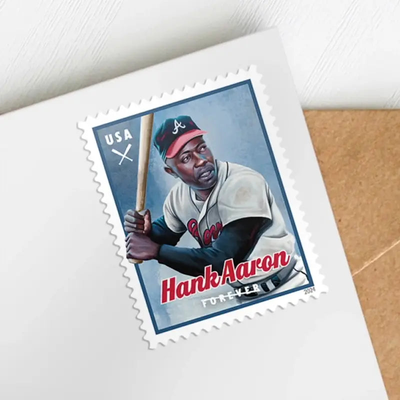 2024 Hank Aaron Forever Stamps, Sheet of 20 1set=5Sheets  Was $73.00/set