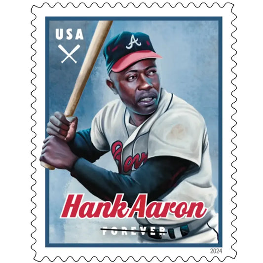 2024 Hank Aaron Forever Stamps, Sheet of 20 1set=5Sheets  Was $73.00/set