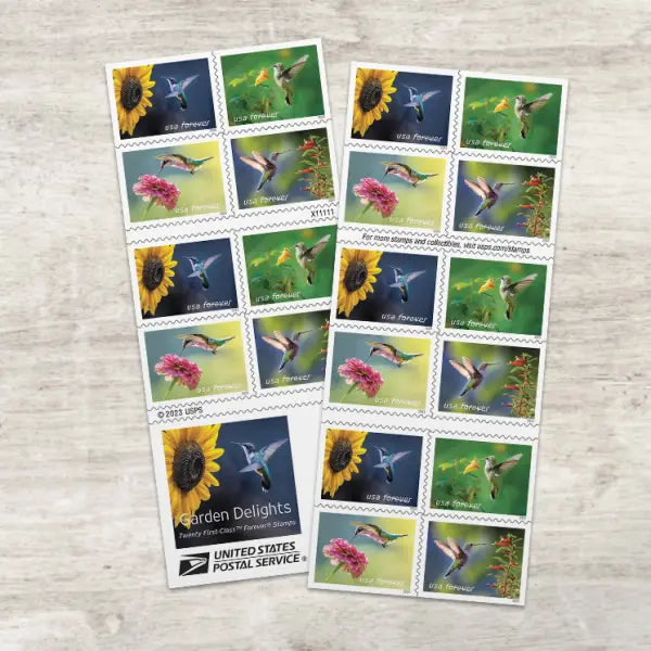 2024 USPS Garden Delights Forever Stamps 1set=5Sheets  Was $73.00/set