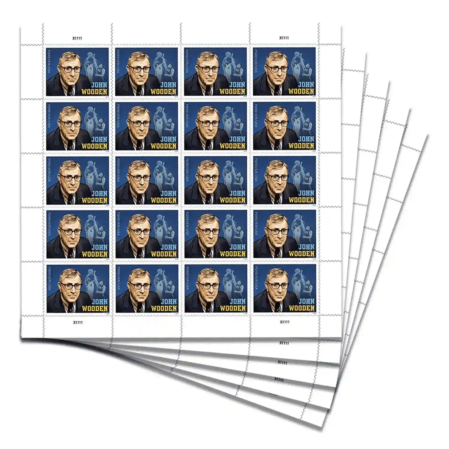 2024 U.S Forever Stamps - John Wooden 1set=5Sheets  Was $73.00/set