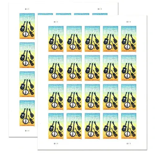 2024 USPS Bluegrass Guitar Forever Stamps 1set=5Sheets  Was $73.00/set