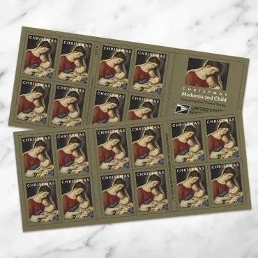 2024 usps Christmas Madonna and Child Forever Stamps Sheets of 20 1set=5Sheets  Was $73.00/set