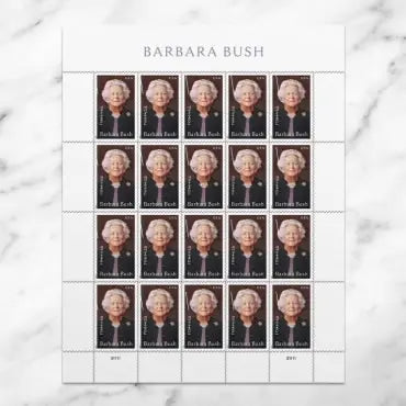 2025 Barbara Bush Stamp 1set=5Sheets  Was $73.00/set