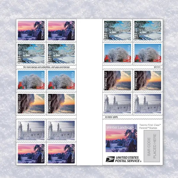 2025 Winter Landscapes 1set=5Sheets Was $73.00/set