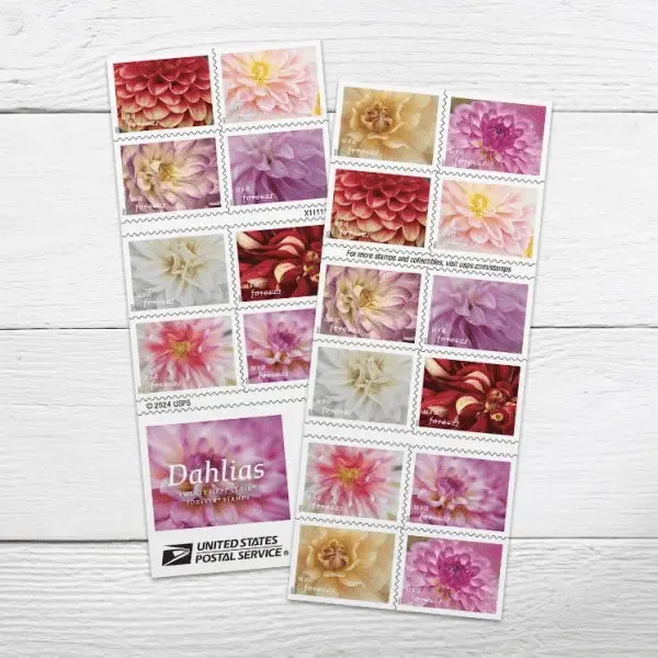 2025 Dahlias Stamps Sheets of 20 1set=5Sheets  Was $73.00/set