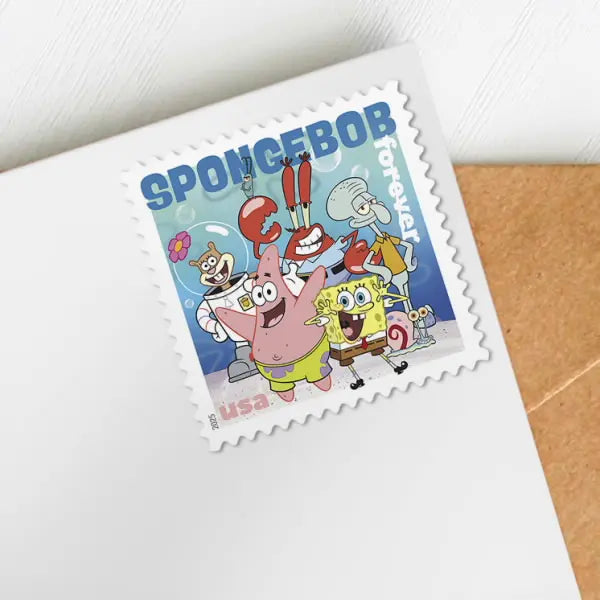 2025 SpongeBob SquarePants Stamps 1set=5Sheets  Was $73.00/set