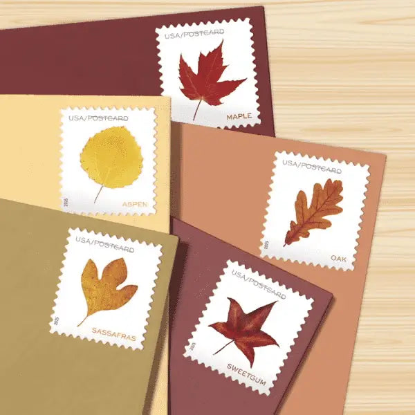 2025 Vibrant Leaves Postcard stamps Rolls of 100 Was $73.00/roll
