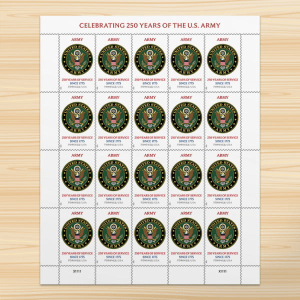 2025 U.S. Army 250th Anniversary Commemorative Stamps 1set=5Sheets  Was $73.00/set