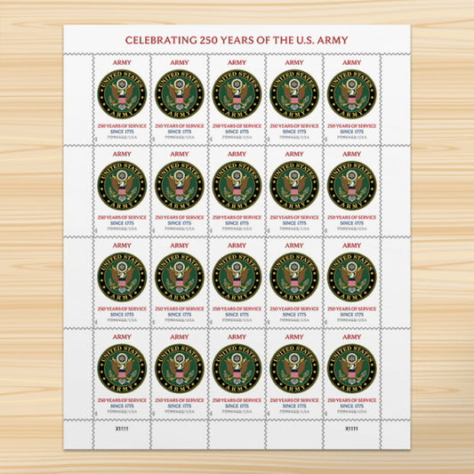 2025 U.S. Army 250th Anniversary Commemorative Stamps 1set=5Sheets  Was $73.00/set