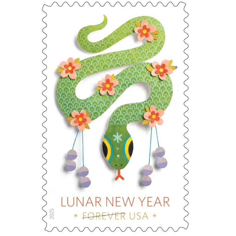 2025 Lunar New Year Year of the SnakeStamps, Sheet of 20 Forever 1set=5Sheets  Was $73.00/set