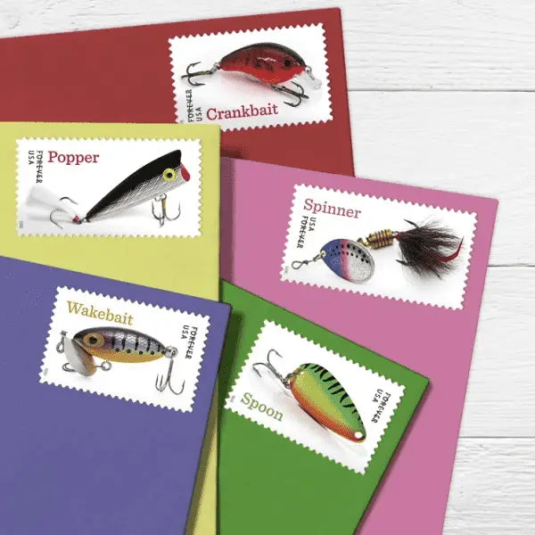 2025 Freshwater Fishing Lures Stamps Sheet of 20 1set=5Sheets  Was $73.00/set
