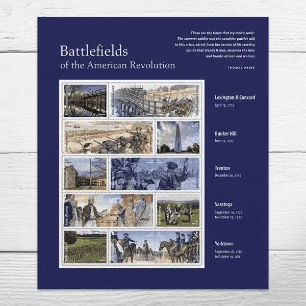 2025 Battlefields of the American Revolution Stamps Sheet of 15 1set=5Sheets  Was $73.00/set