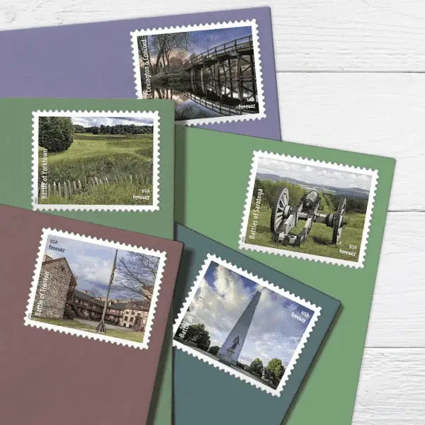 2025 Battlefields of the American Revolution Stamps Sheet of 15 1set=5Sheets  Was $73.00/set