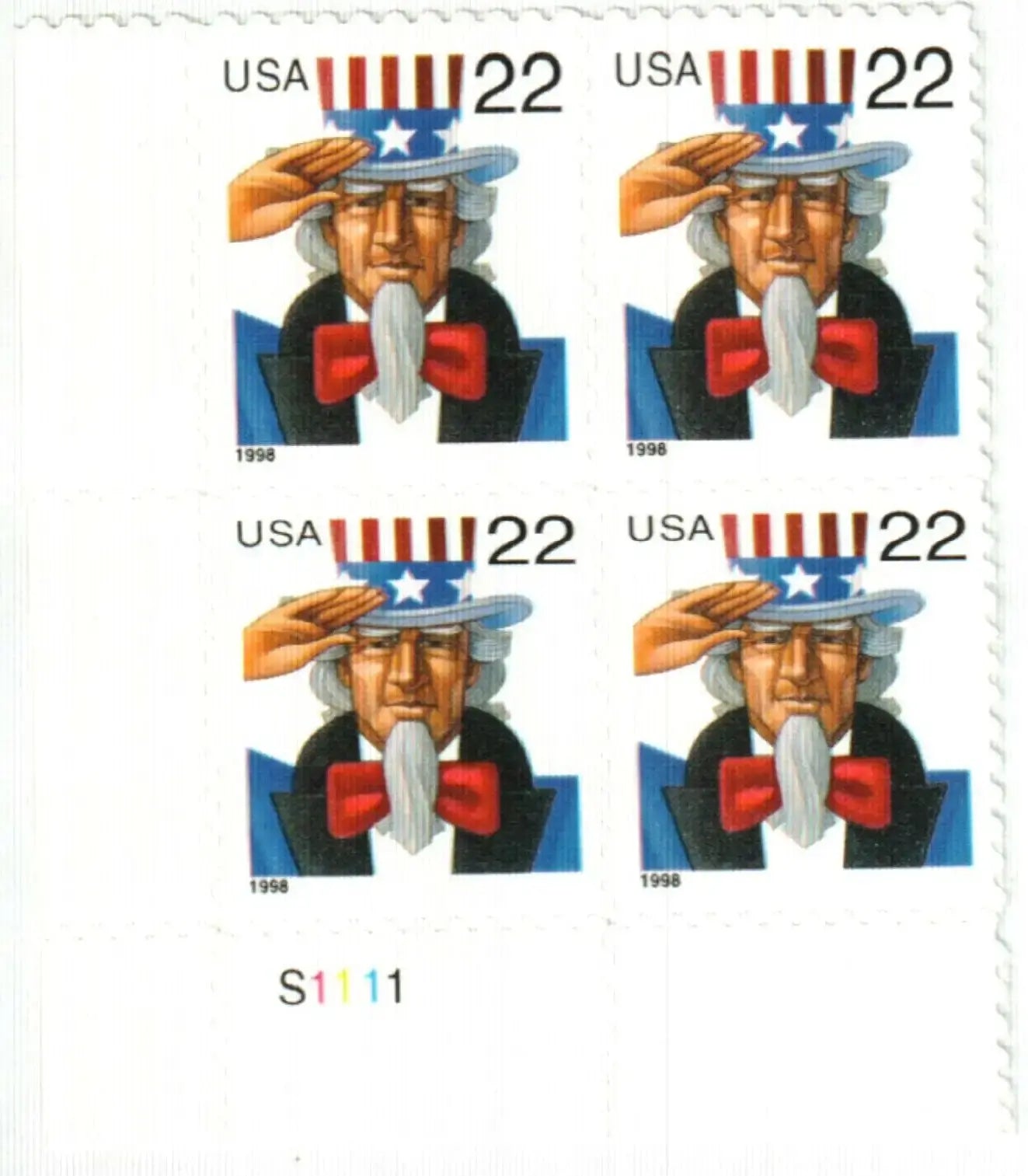 1998 US Uncle Sam Postage Stamps 1set=5Sheets  Was $73.00/set